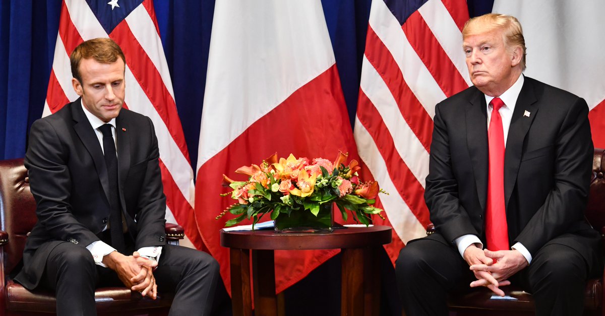 French President Emmanuel Macron meets US President Donald Trump in New York on the sidelines of the UN General Assembly   