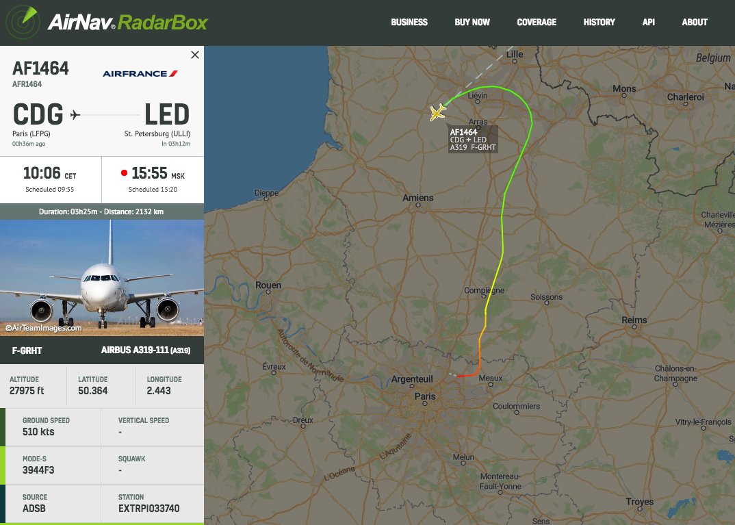 .@airfrance AF1464 to St Petersburg is declaring an emergency and returning to Paris CDG    