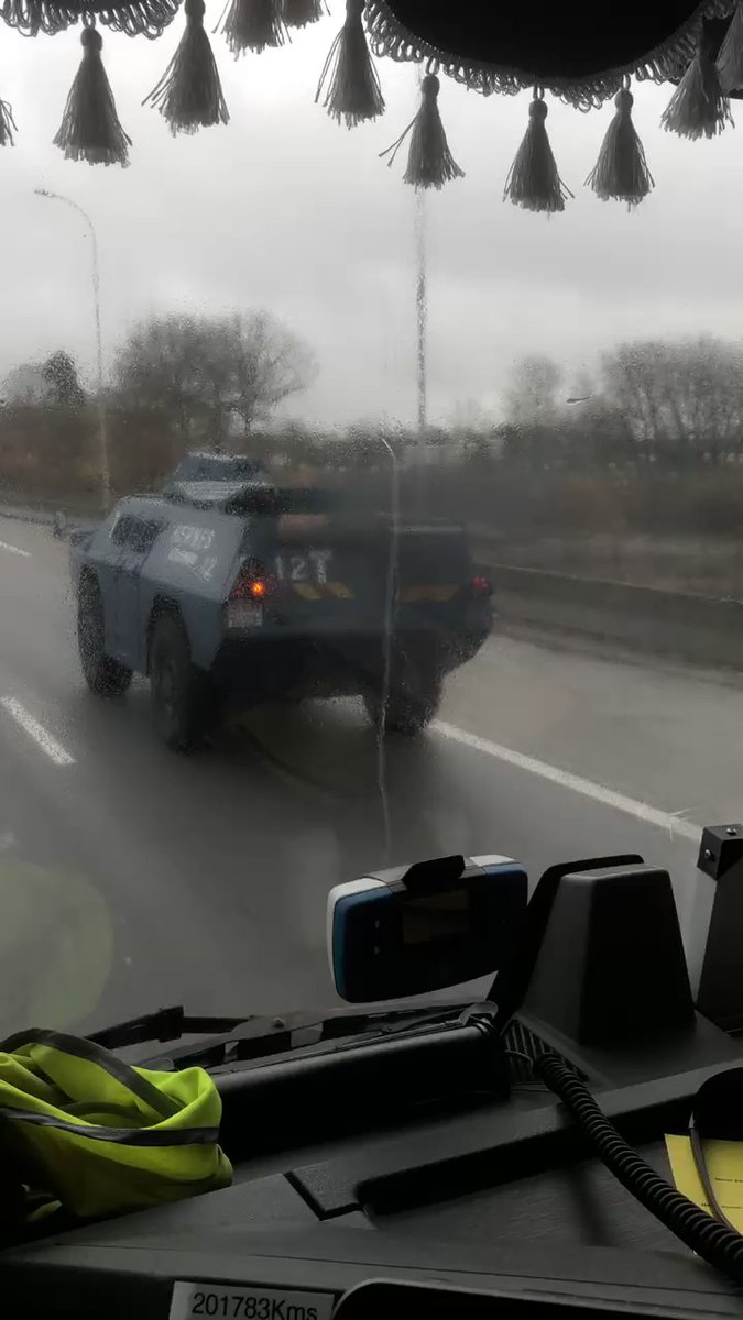 Armored military vehicles on the move in Yvelines near Paris