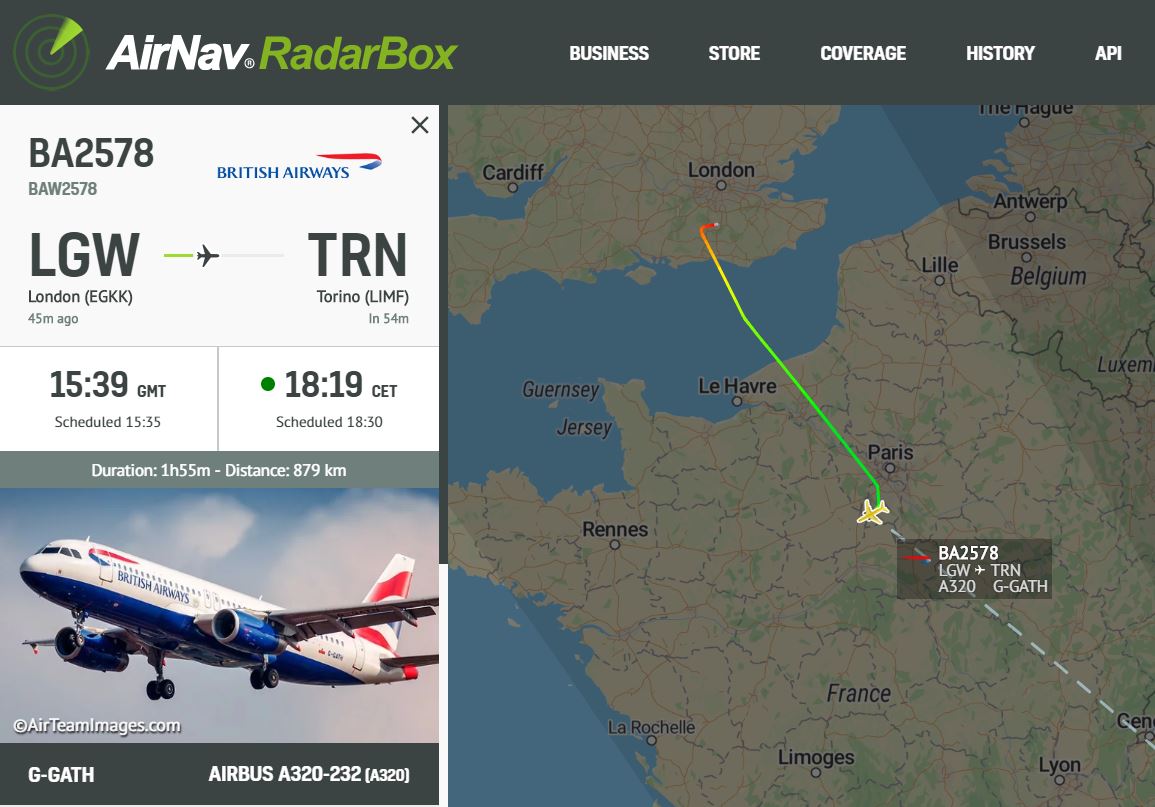 @British_Airways BA2578 from Gatwick to Torino is declaring an emergency over France    