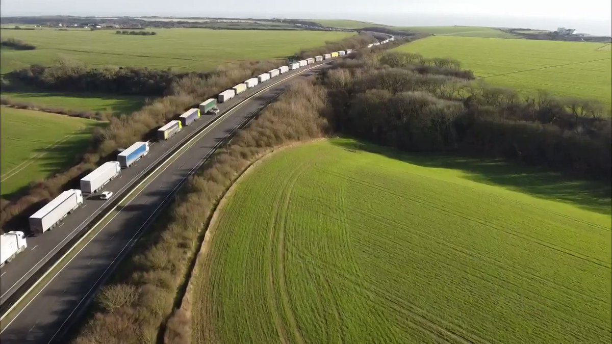 Queue of lorries at Dover port