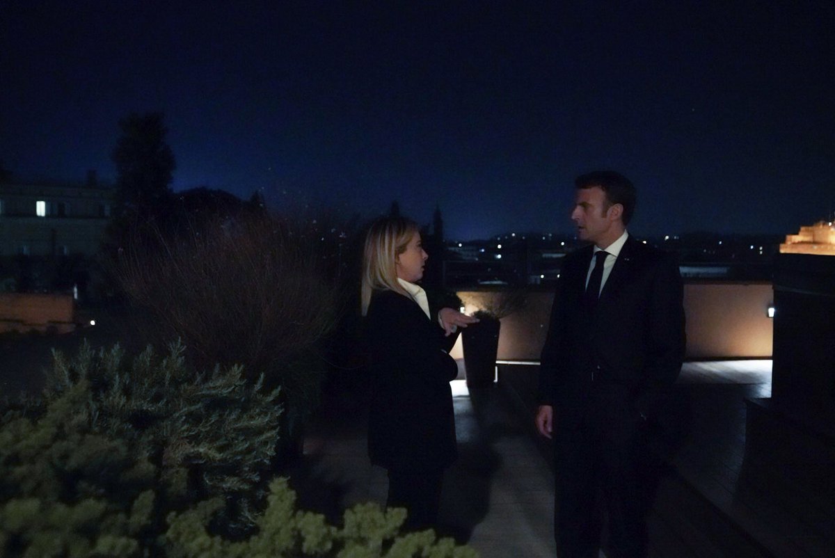 Macron meets Meloni - first meeting between the leaders of France and Italy in Rome last night