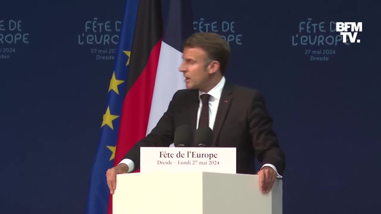 Emmanuel Macron: Wij voeren geen oorlog tegen Rusland en zijn volk. Wij, Europeanen, willen vrede.
