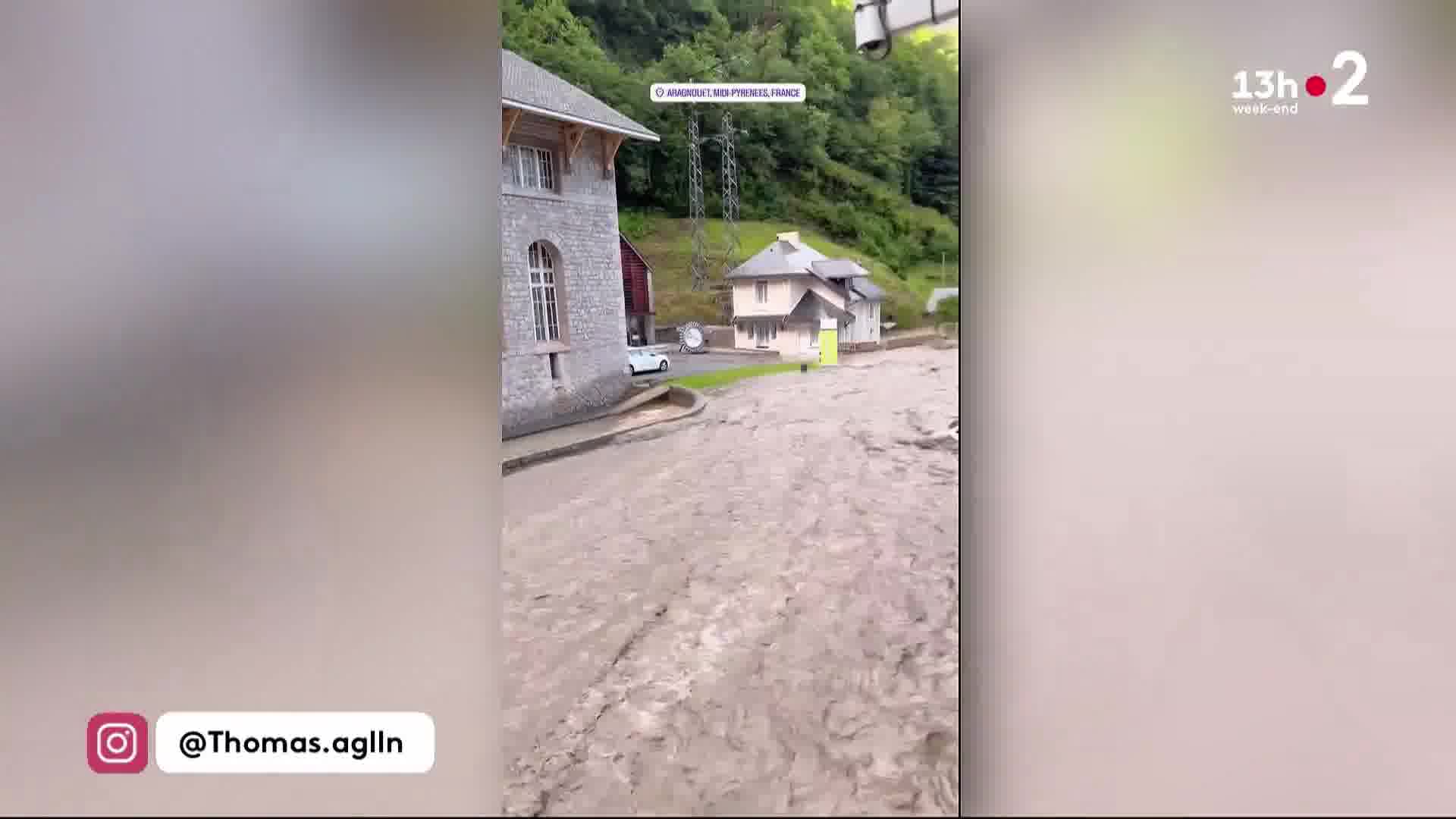 O mau tempo atingiu os Pireneus na noite de sexta-feira, 6 para sábado, 7 de setembro. Nos Hautes-Pyrénées, em Lourdes, a gruta do santuário está até debaixo d'água.