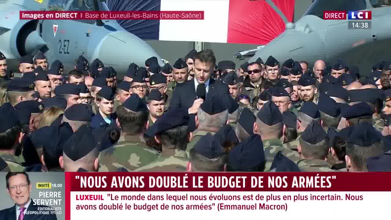 Emmanuel Macron: We are going to increase and accelerate orders for Rafales, announced the head of state from the Luxeuil-les-Bains base.