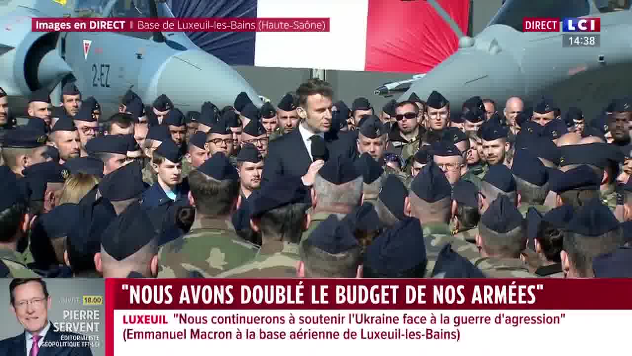 Emmanuel Macron: We are going to increase and accelerate orders for Rafales, announced the head of state from the Luxeuil-les-Bains base.