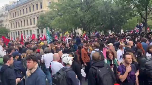 Thousands of people gathered at Place du Châtelet, Gare du Nord and Place de la République before all the processions converged.