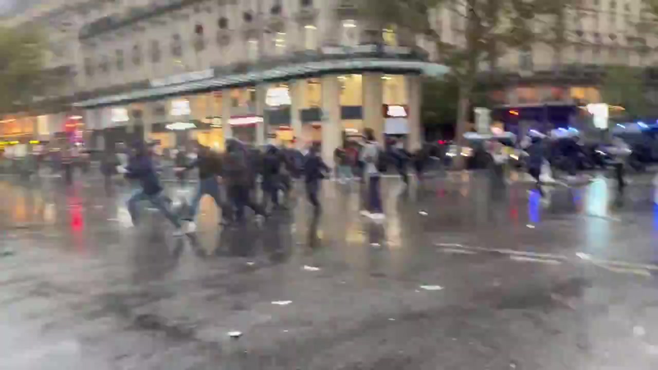 Clashes with police at Place de la République