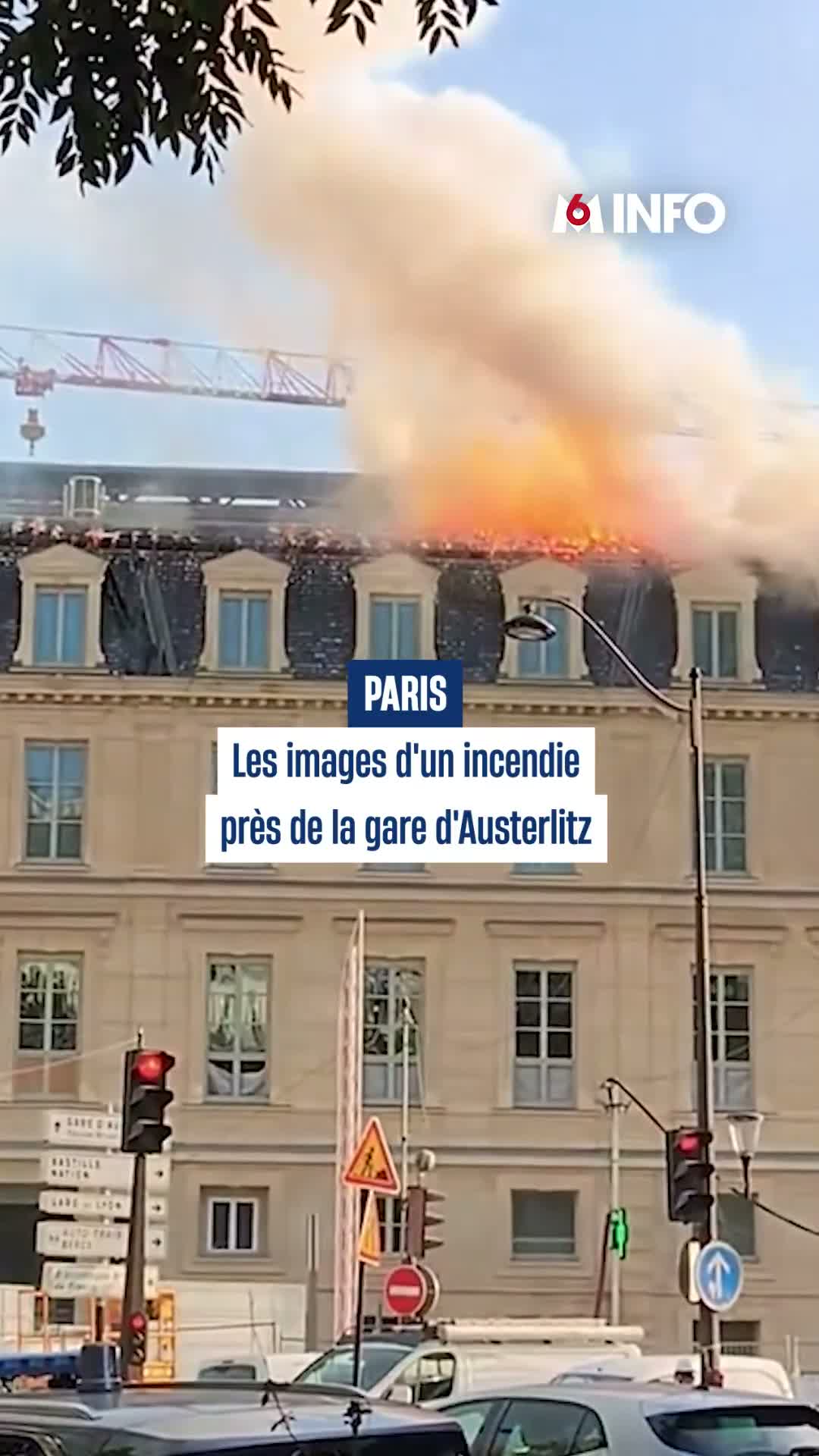 A fire broke out this Wednesday near the Austerlitz train station, in the 13th arrondissement of Paris. A thick plume of smoke is visible above the capital