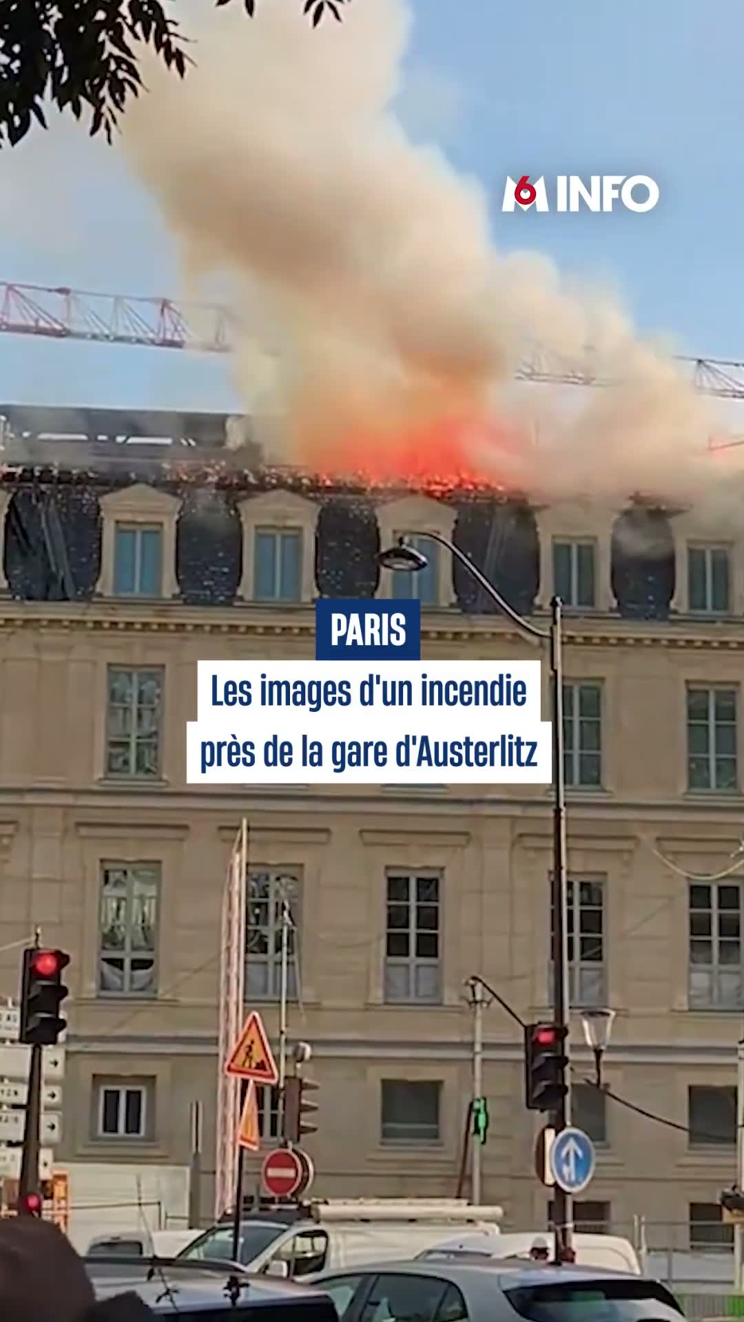 A fire broke out this Wednesday near the Austerlitz train station, in the 13th arrondissement of Paris. A thick plume of smoke is visible above the capital