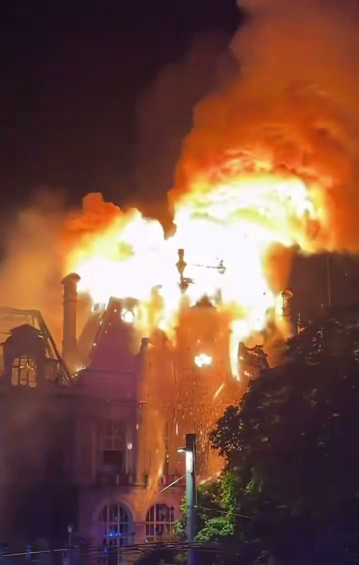 France: The bell tower of Limoges City Hall has collapsed after a major fire engulfed the historic building during protests. The landmark, inaugurated in 1883, was over 140 years old.