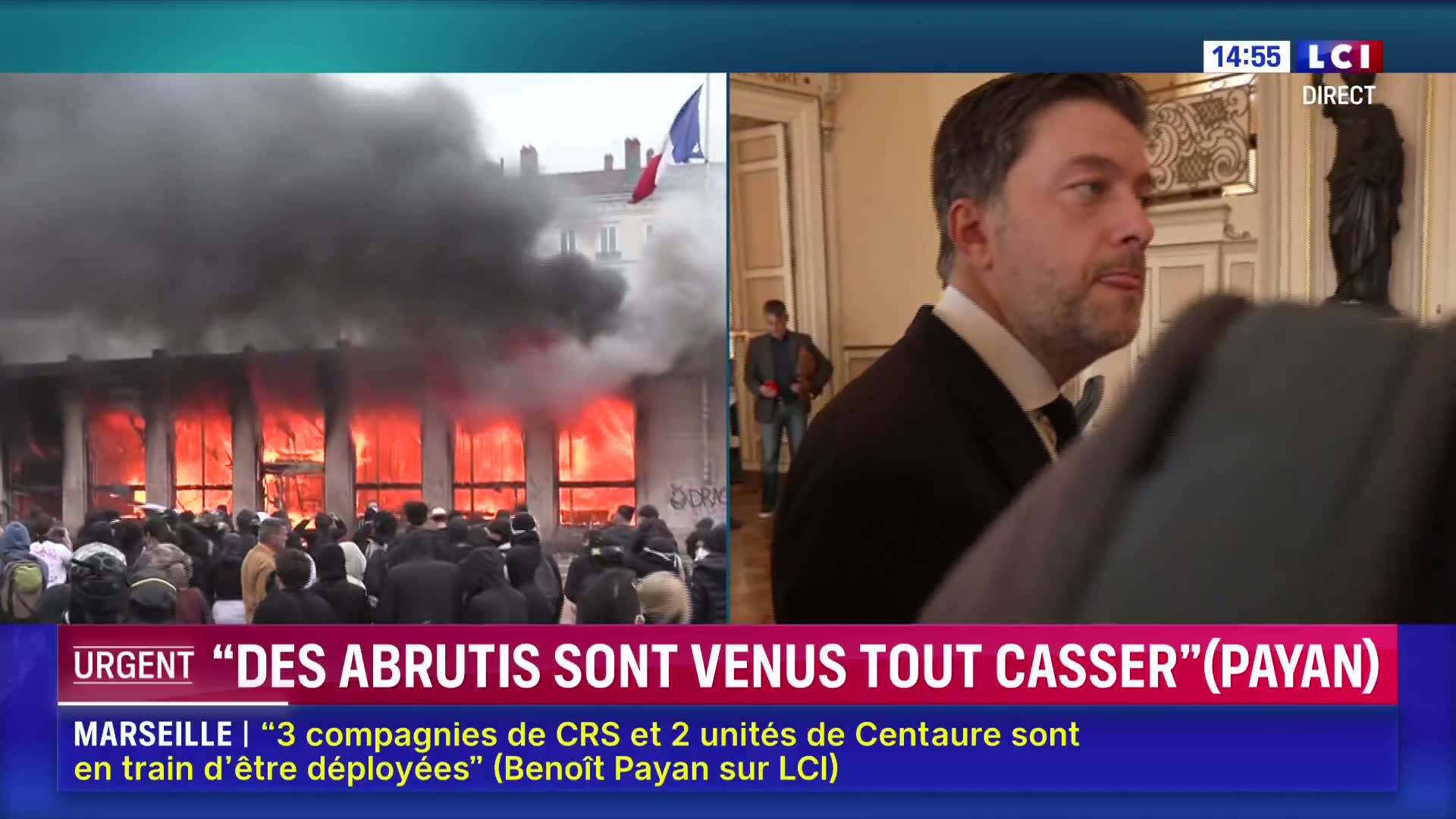 October 17 Movement: In Lyon, the Bellecour square tourist office set on fire. A tourist office, located at Place Bellecour in Lyon, is on fire this Saturday, October 17.